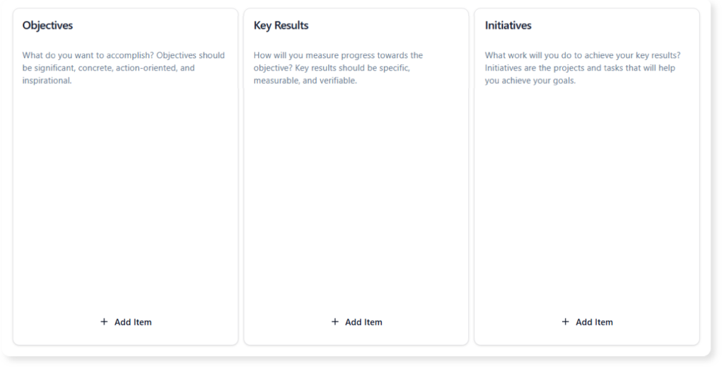OKR layout
